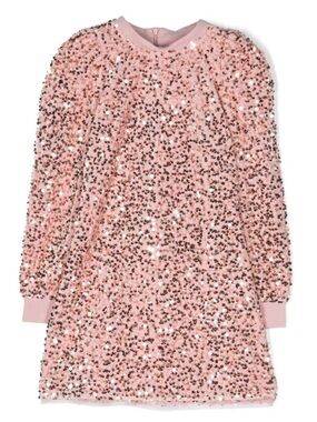 Miss Bluemarine designer girls sequin pink blush shift dress
